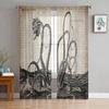 Nautical Octopus Retro Tulle Curtains For Living Room Sheer Curtain For Bedroom Kitchen Blinds Voile Curtains