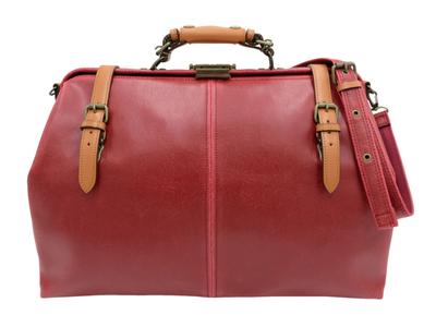 Travel and Business Trip Made In Hyogo Lockable Duffel Boston Red [Kiwada] Bag, Toyooka, Prefecture, One-touch Bag, 1.2kg,