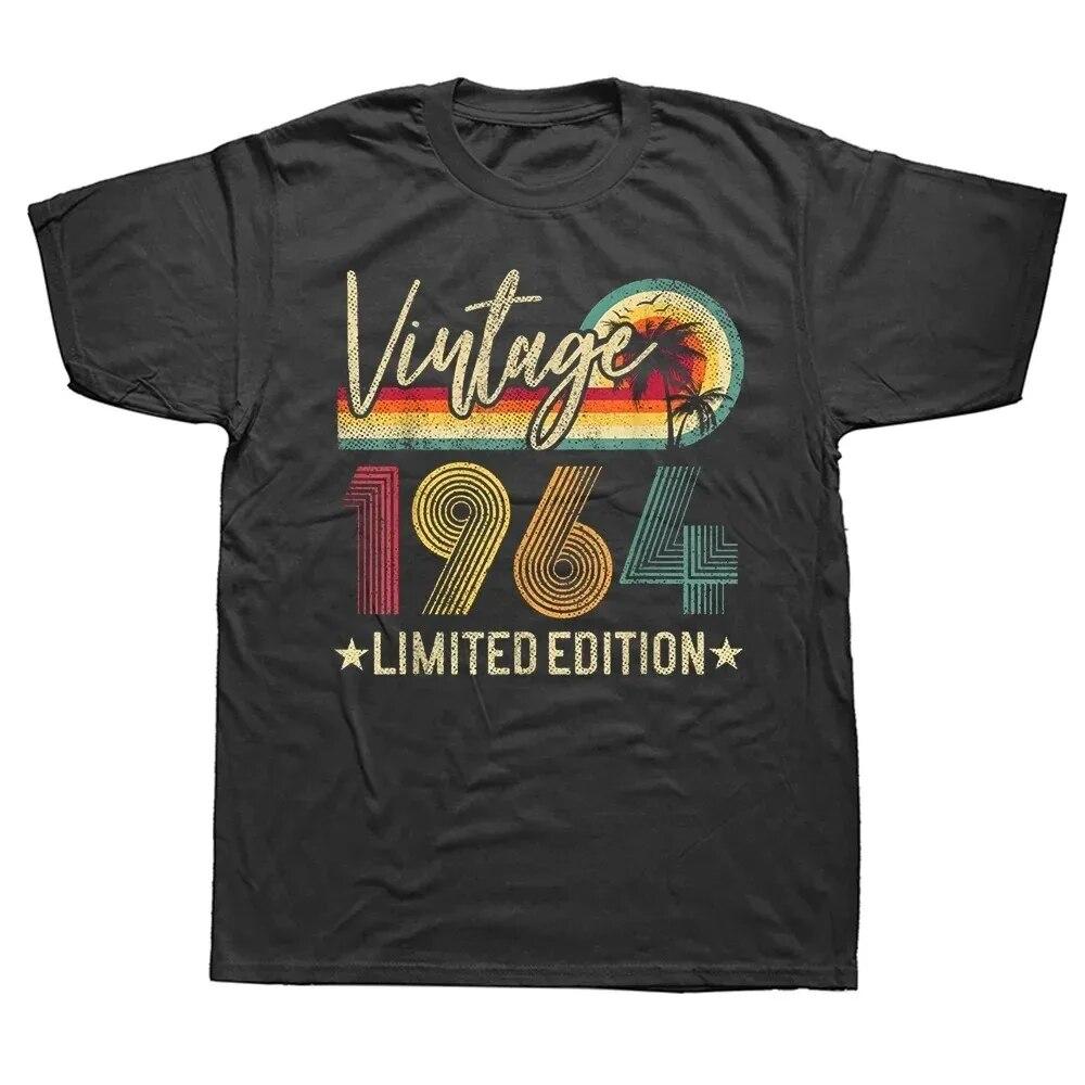 2024 Unisex Women Birthday Anniversary T-shirts 1964 60 Years Old Limited Edition Vintage Cotton T Shirt Gift Short Sleeve Tee Tops