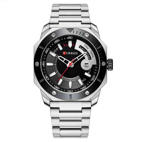 Men's Watch Fashion Chic Stainless Steel Quartz Male Watches with Date and week Gentleman Choice