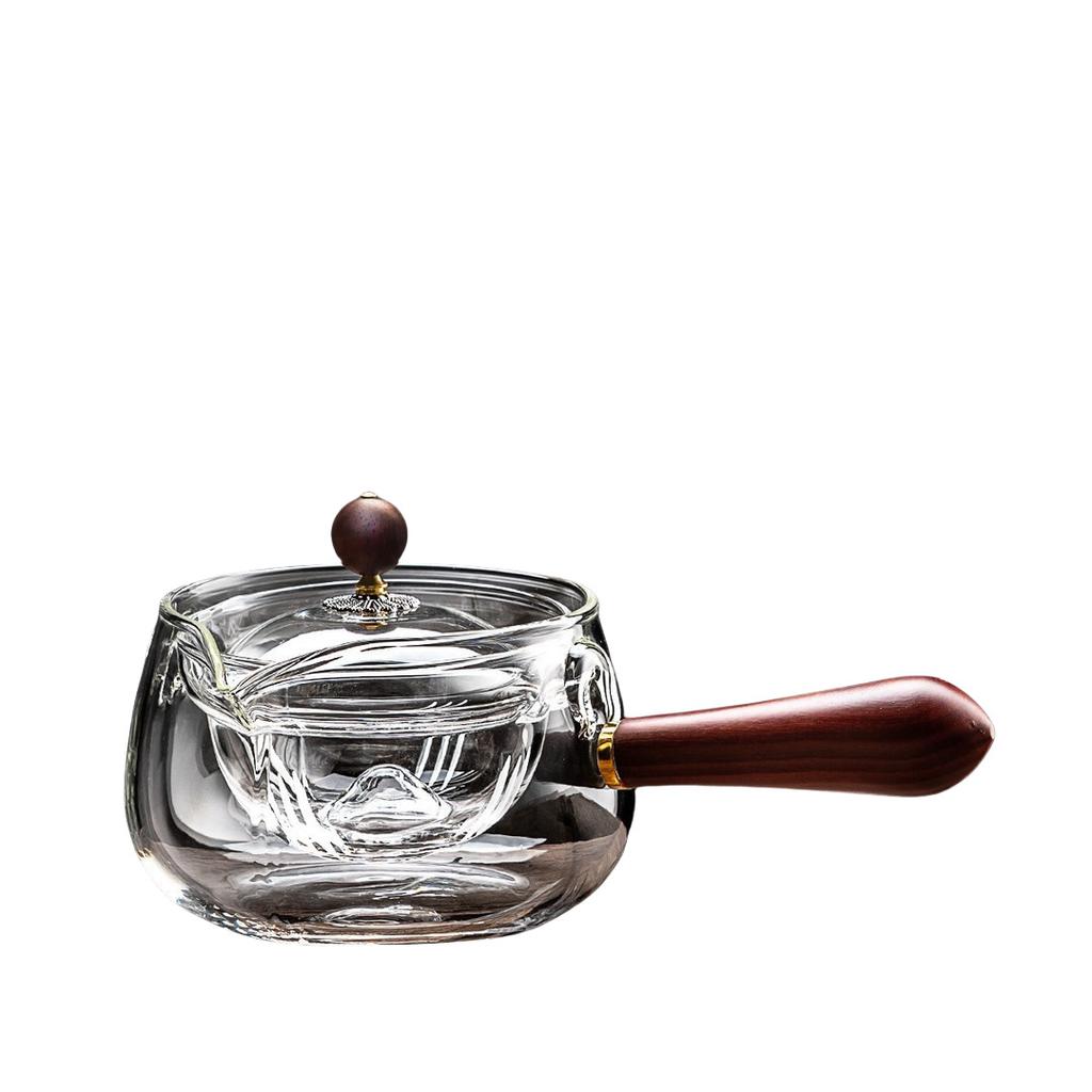 High Borosilicate Transparent Glass Xiaoyao Teapot Rotary Teapot Ink Color Home Living Room with Guest Side Teapot