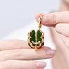Exquisite Green Four-Leaf Clover Enamel Pendant Charm & Clavicle Chain