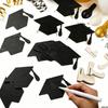 Wood Graduation Sign Board Black Grad Cap Guest Book Alternative with Stand for Class of 2026 Congrats Party Supplies Photo Props