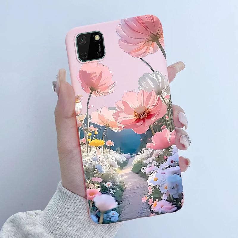 For Huawei Y5p Phone Case DRA-LX9 Butterfly Flower Girl Design Soft Silicone TPU Back Housing for Honor 9S HuaweiY5p Y 5p Covers