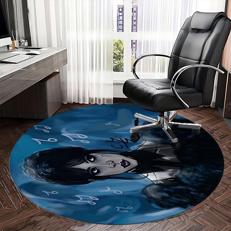 The Addams Family Chair Mat Round Rug Office Carpet, Non Slip, Suitable for Living Rooms, Bedrooms,Decor1205732a
