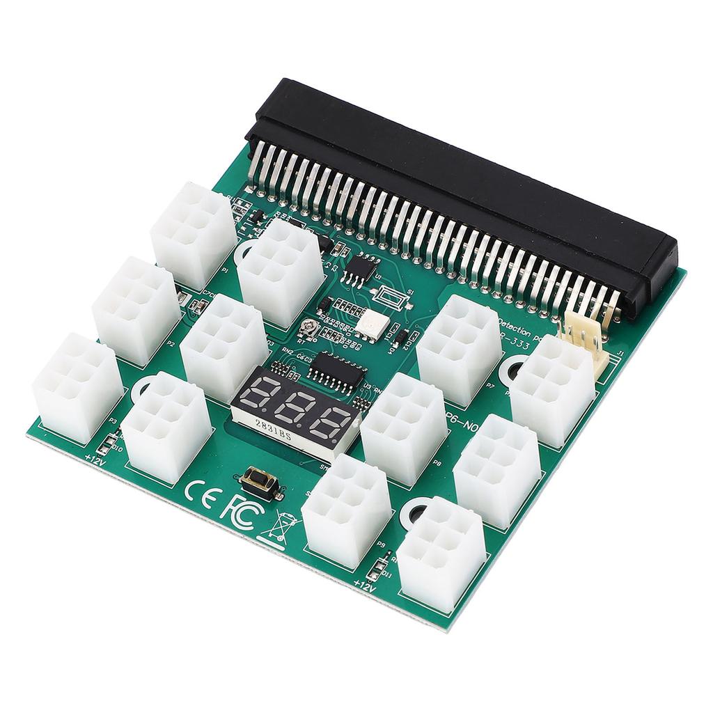 Power Supply Breakout Board Adapter Professional 1600W 12 Port ATX 6 Pin PSU Breakout Board for DPS 1200FB DPS 1200QB