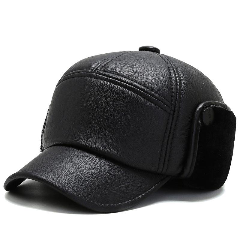 

Шляпа для мужчин среднего и пожилого возраста Зимняя защита ушей Папа Теплая хлопковая шляпа Кожаная шляпа Дедушка Шляпа для пожилого мужчины Шляпа для пожилого мужчины Осень Зима one size