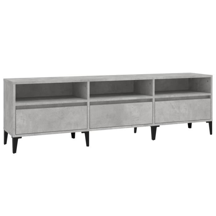 VidaXL Meuble TV gris béton 150x30x44,5 cm bois d'ingénierie 831921
