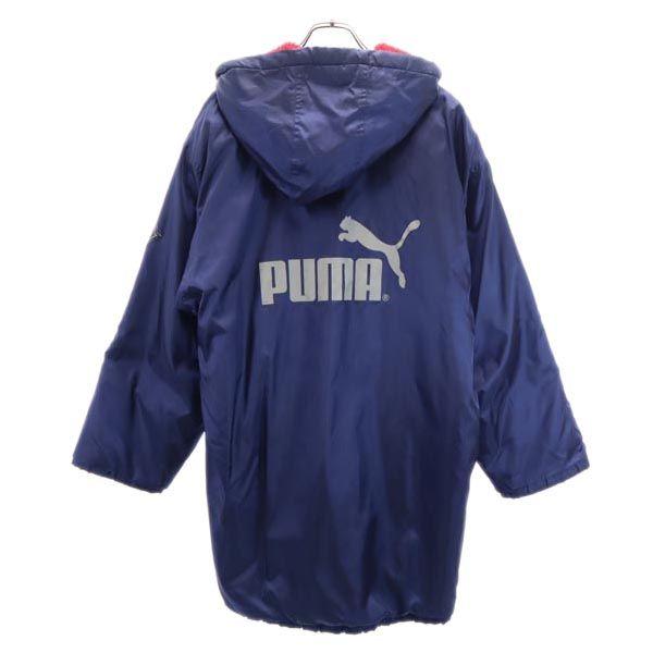 Puma 90s Hit Union Old Long Sleeve Bench Coat Navy Blue Hood Men's Used
