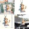 Christmas Cute Handheld Candle Snowman Pattern Acrylic Pendant For Festive Decor
