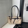 Stylish Vintage Shoulder Bag Large Capacity Imitation Suede Underarm Bag Solid Color Pendant Decoration Women's Handbag Women