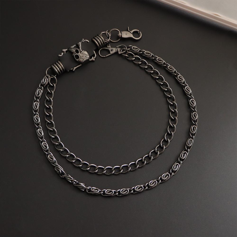 Punk Metal Wallet Chain For Men And Women With Skull Design For Hip Hop Style