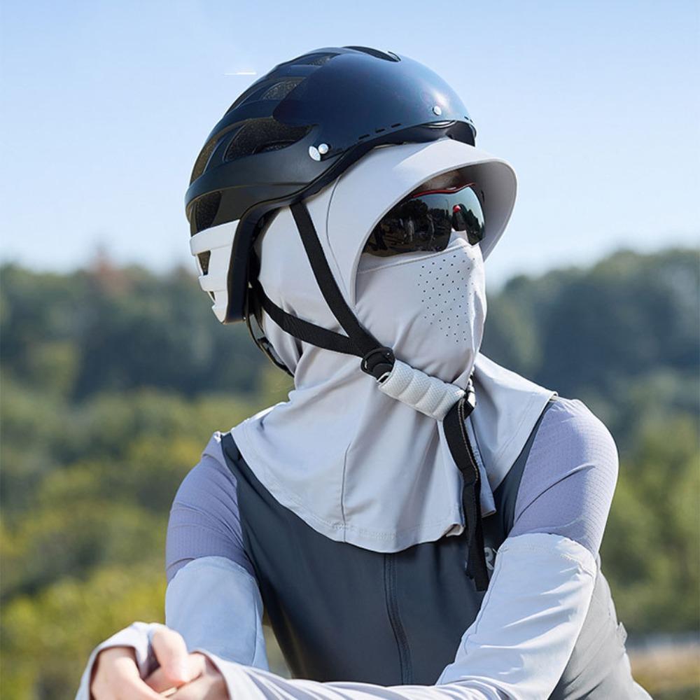 Dustproof Ice Silk Mask Solid Color UV Protection Veil Adjustable Sunscreen Face Cover  Outdoor