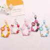 Portachiavi Cuore Carino Lanyard Trendy con Perline Color Caramella Cordoncino da Appendere per Custodia Telefono Decorazione Borsa Auto Zaino Ciondolo con Perline