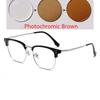 Anti Blue Rays/Photochromic Square Myopia Glasses Outdoor Shade Anti-Uv Short-Sight Prescription Eyewear 0 -0.5 -0.75 To -6.0