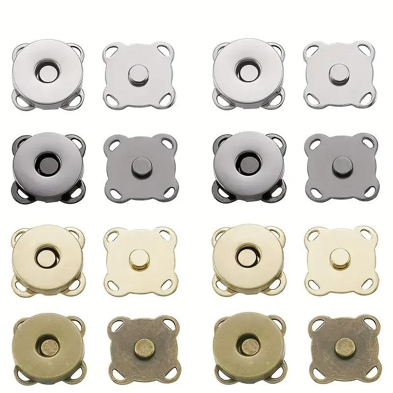 10 Sets Magnetic Snap Buttons Metal Plum Blossom Sew On Button Clasps Fasteners for Purses Handbag Clothes DIY Accessories