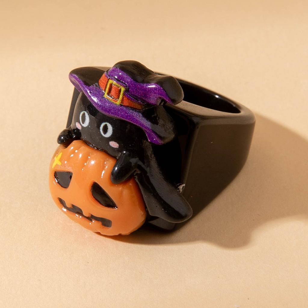 Halloween Creative Resin Ghost Pumpkin Ghost Ring Dark Easter Ring Girl