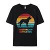 Australian Cattledog Tshirt Dog Silhouette Printed Tshirt American Style Premium Cotton TeeShirt Unisex Tshirts