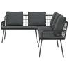 Outdoor Sofa Set with Cushions 2 pcs Black Poly Rattan