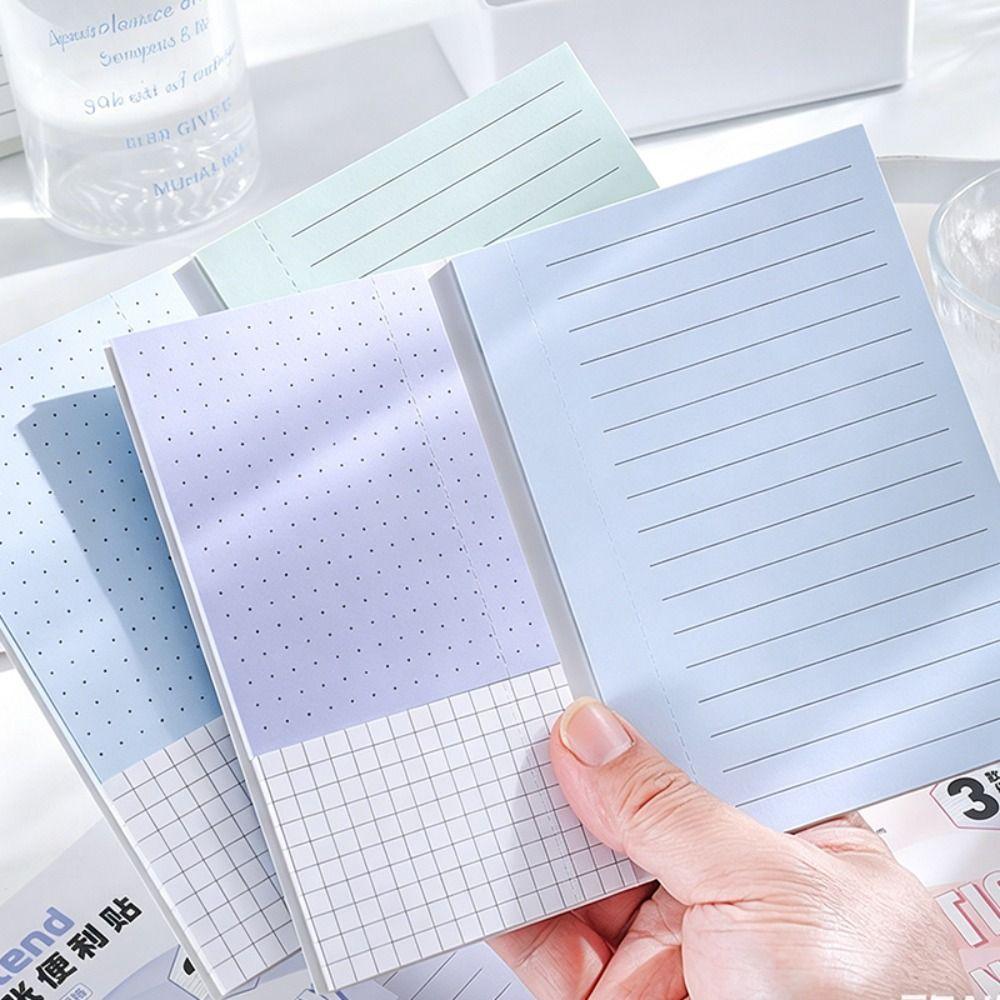 Extendable Foldable Sticky Notes 3-in-1 Lined/Dotted/Grid Self-Stick Notes Self-Adhesive Memo Pads School Office Supplies
