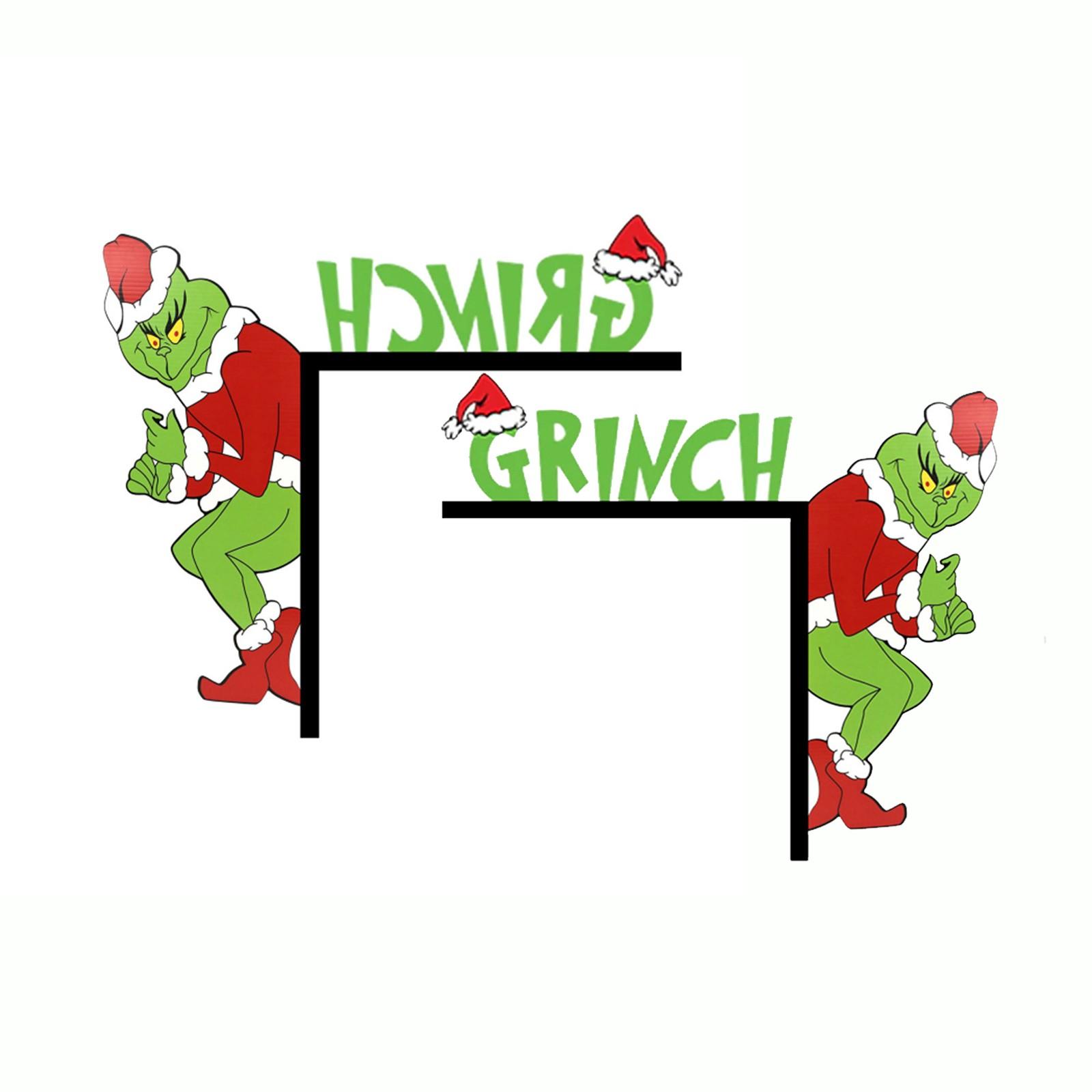 

Рождественские украшения для дверей Гринч Украшение углов двери Гринч Рождественское украшение дверной рамы(2рс)