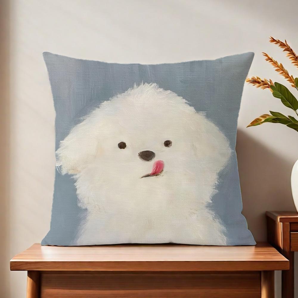Dog Cute Cartoon Cushion Cover For Pillow Printing Sofa Decoration Home Car Room Coffee Shop Office Nordic Simplicity