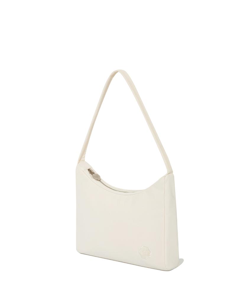 Covernat Woman Clover Heart Nylon Hobo Bag Ivory