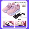 LED Renn-Rollschuhschuhe mit 4 Rädern Kinder-Rollschuhschuhe Speed Sneaker Schuhe für Mädchen Sneaker mit Rädern
