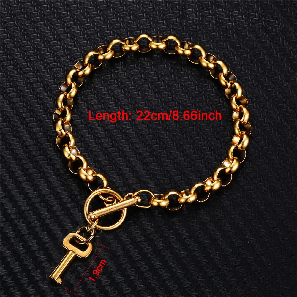 Edelstahl Drachenknochenkette Titan Anhänger Schlüssel Armband - Hip Hop Partner Schmuck