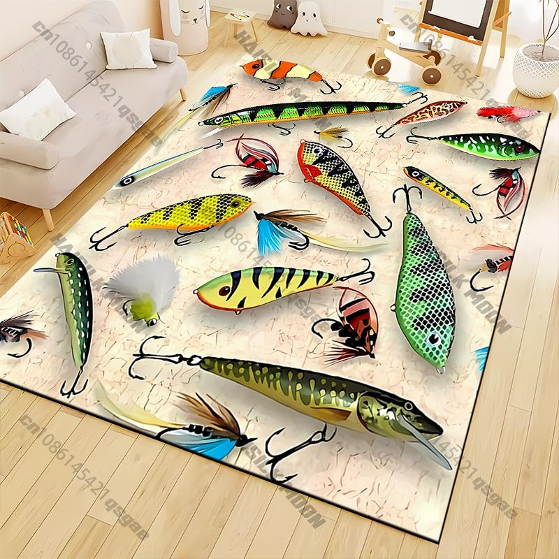 15 Sizes Colored Fishhook Area Rug,Carpet for Living Room Bedroom Sofa Doormat Decoration,Non-slip Floor Mat Outdoor Rug