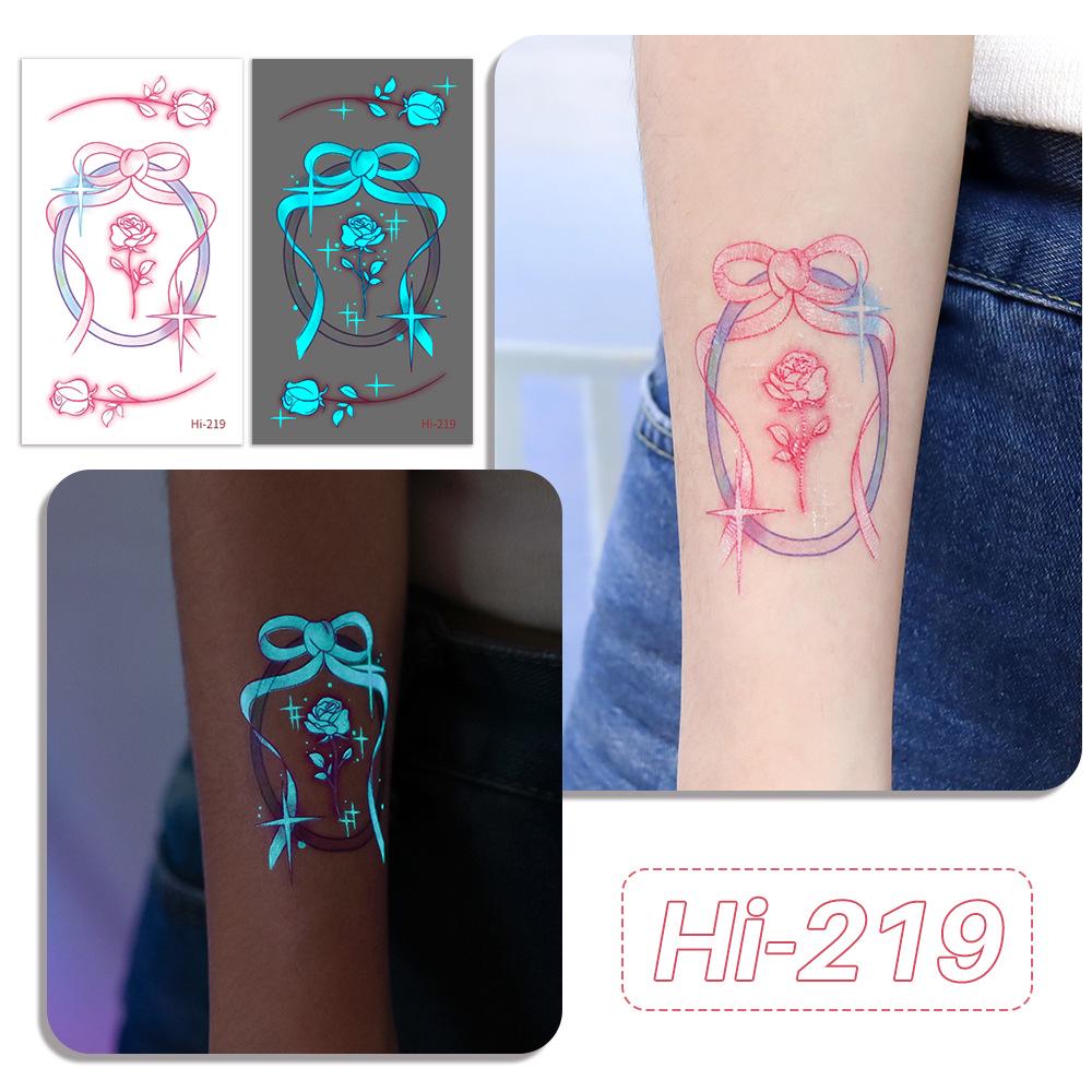 Rikaron Waterproof Luminous Butterfly Tattoo Stickers - Long-lasting, Realistic, Simple Japanese Washable Design for Dopamine Aesthetic. 105*60mm