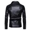 Men’s Jackets Faux Leather Lapel Long Sleeves Zipper Slim Fit Retro Motorcycle Jacket Autumn Winter PU Bomber Tops Holiday Casual Outer Wear