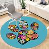 1pc Floral Paw Print Office Round Rug, Non-slip, Soft and Durable Office Rug for Interior Decoration, Perfect for Office,Decoration Yy260204018