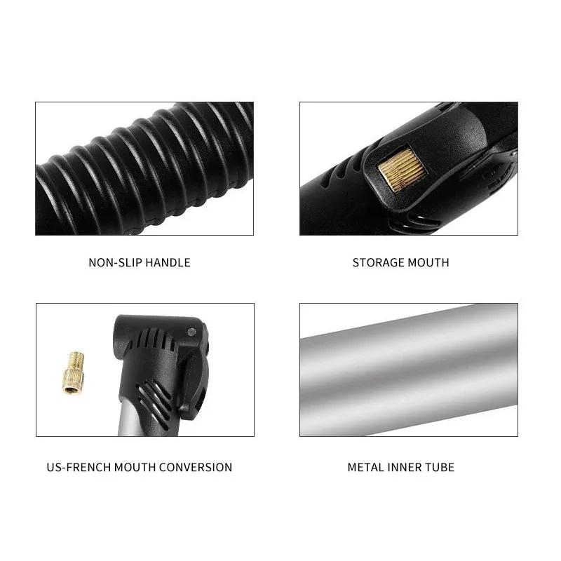 Bicycle Inflator Mini Portable MTB Bike Pump Hand Air Pump Scharder Presta Valve Basketball Football Equipment Bike Accessories