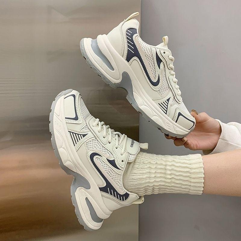 Fried Street Dad Shoes Girl 2025 Summer New Thick-soled Mesh Lightweight Soft-soled Versatile Sports and Leisure Shoes ins Tide