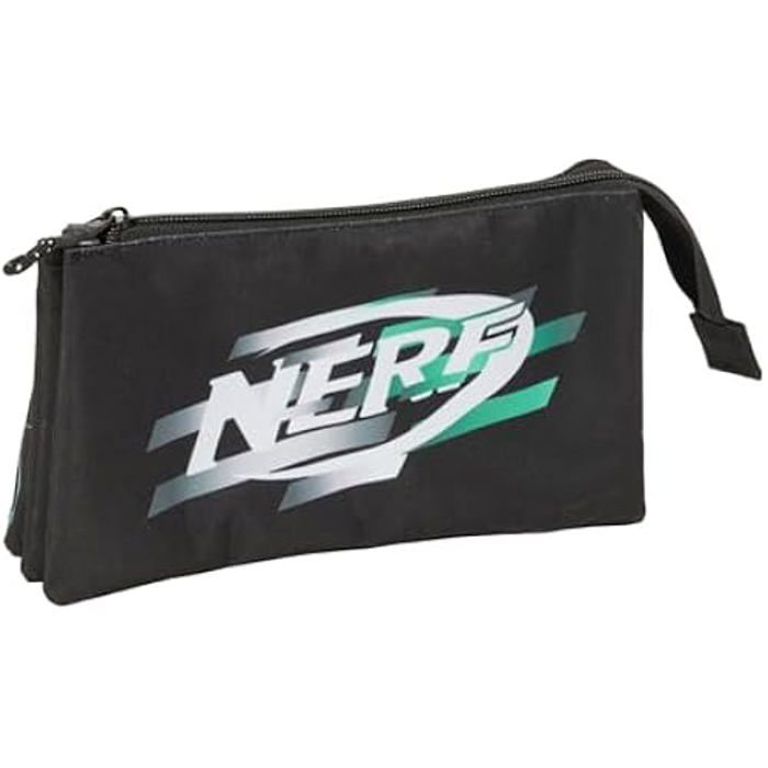 Trousse Triple - SAFTA - Nerf Game - Confortable - Polyvalente - Idéale pour Enfants Scolaires