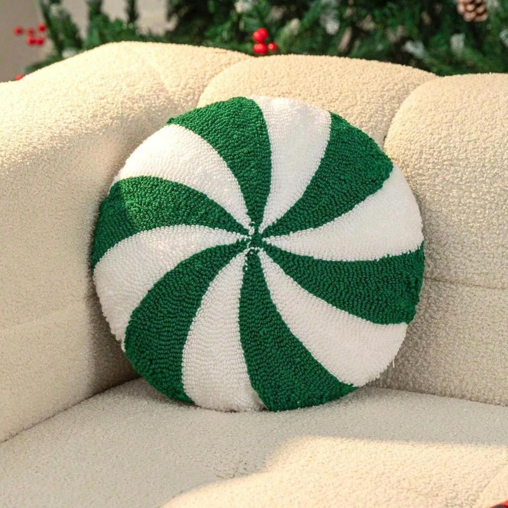 Snowflake Candy Embroidery Christmas Pillow - Creative Irregular Sofa Cushion