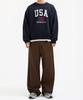 UNDEROFF Peach Skin Essential Vintage Usa Fleece-Lined Sweatshirt Black