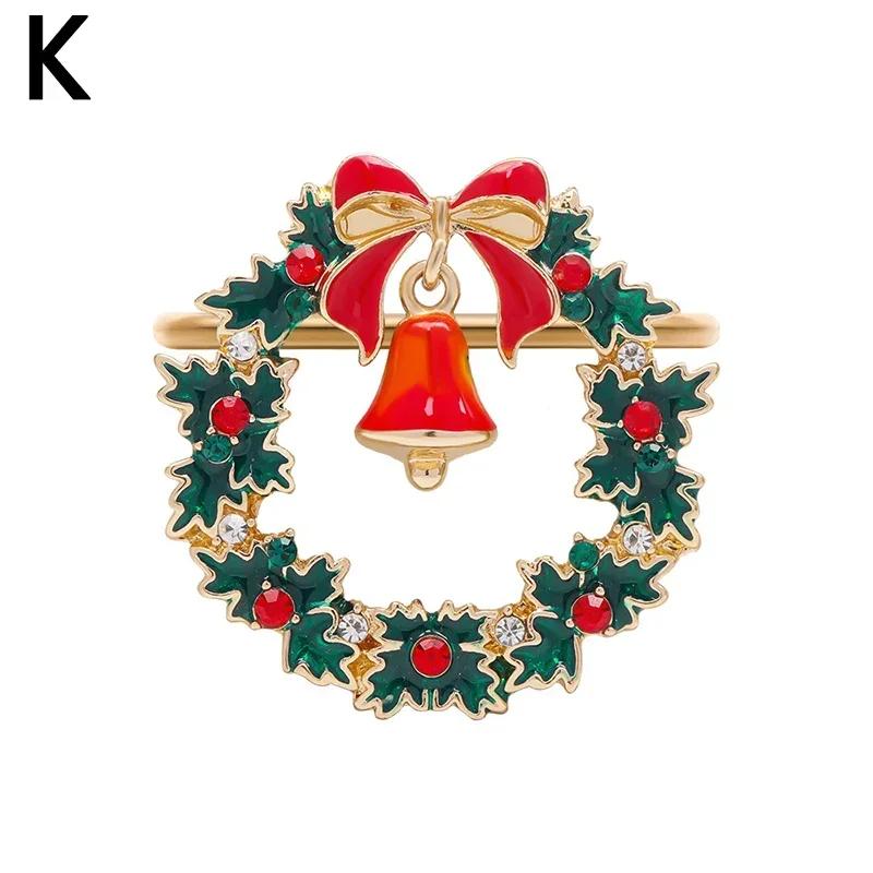 Weihnachts-Serviettenring Metall Weihnachtsglocke Elch Serviettenhalter Blumenkranzringe Hochzeitsbankett Hotel Tischdekoration und Accessoire