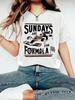 Sunday Are For Formula Racing Enthusiasts Womens Fashion Round Neck Race Car Graphic Short Sleeve TShirt Summer