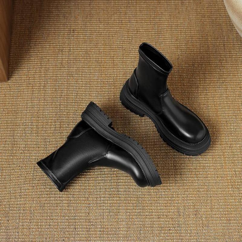 

Корейская версия женских удобных кожаных сапог-рыцарей на среднем каблуке и толстой подошве большого размера, осенне-зимние новинки на квадратном каблуке 39