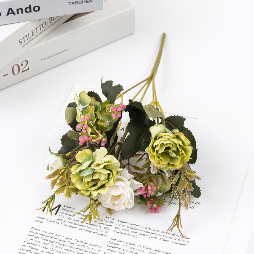 

Cheap Silk Peony Bouquet Home Wedding Decorative Flowers Fake Flowers for Scrapbooking Ornamental Flowerpot Artificial Flowers 2pcs зелений