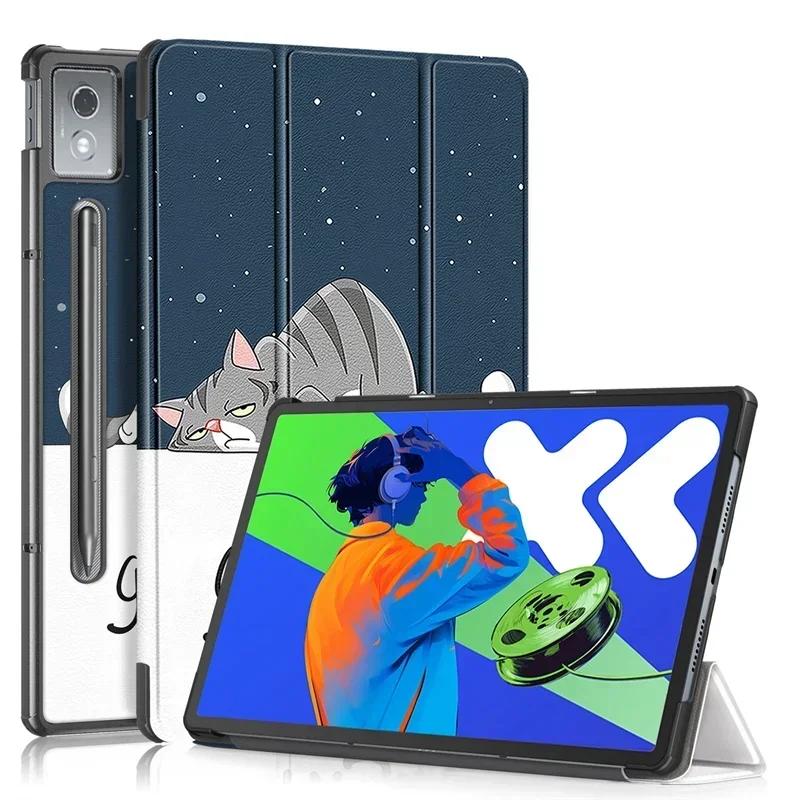 Custodia per Lenovo Idea Tab Pro da 12,7 pollici, pieghevole a tre ante, magnetica, in pelle, con supporto, Cover rigida Smart per Lenovo Idea Tab Pro 2025 Tb373fu