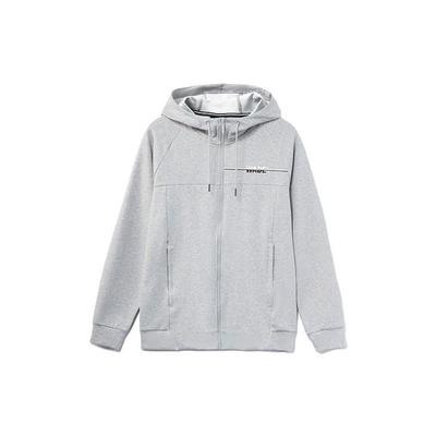 Wade Series Lässige Sportliche Zip-Up Langarm Kapuzenjacke Herrenjacke Blume-Grau Ziegel-Grau AWDR429-4