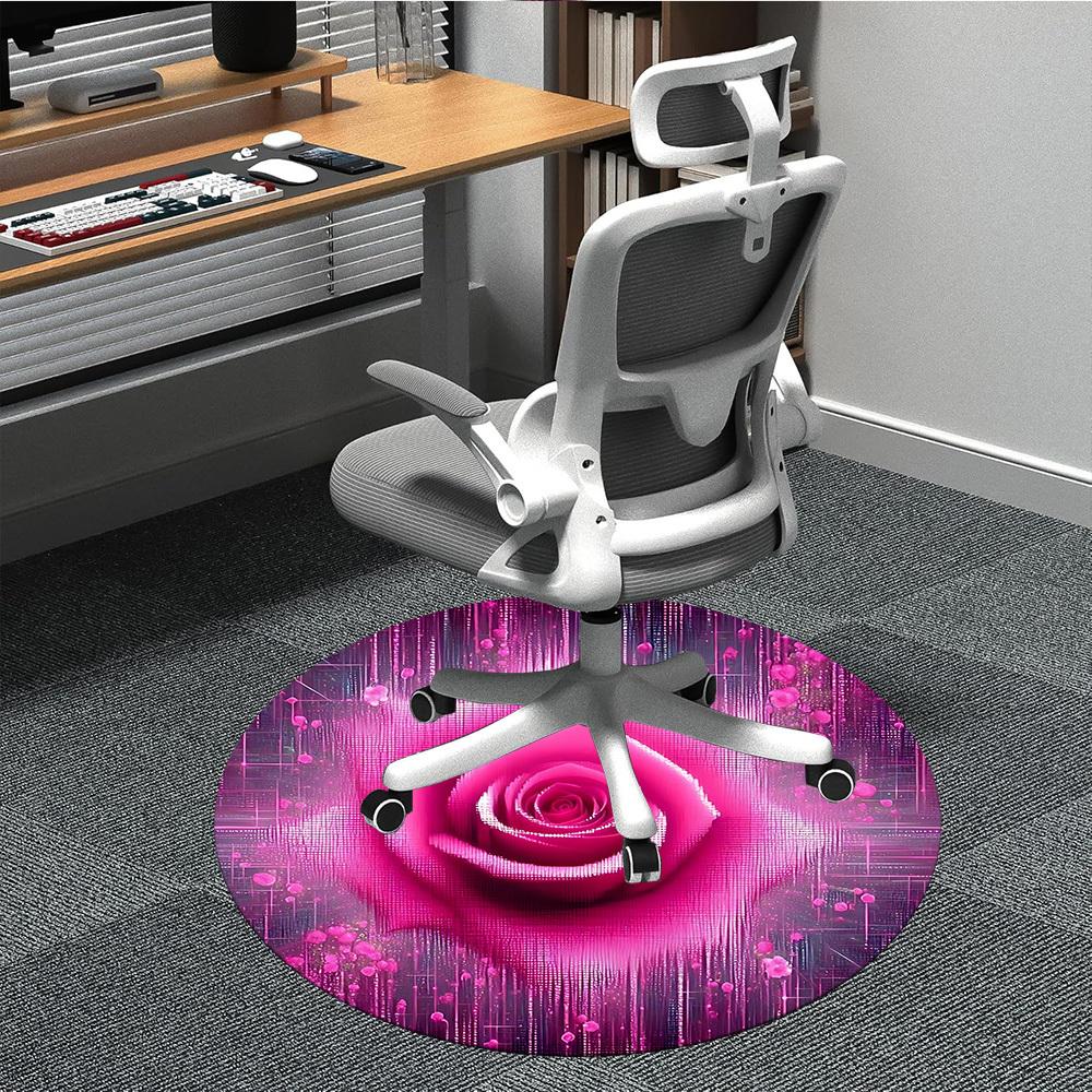 

1pc Rose, Abstract Chair Carpet for Office, Non-slip, Soft and Durable Office Rug, Perfect for Office yy260131024 80cm by 80cm