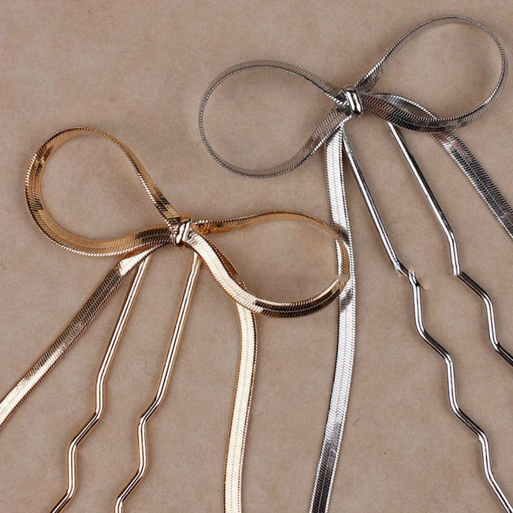 Headwear Disk Hair Korean Style Hanfu Bow Hair Stick Hair Fork Hair Accessories U Shaped Hairpin