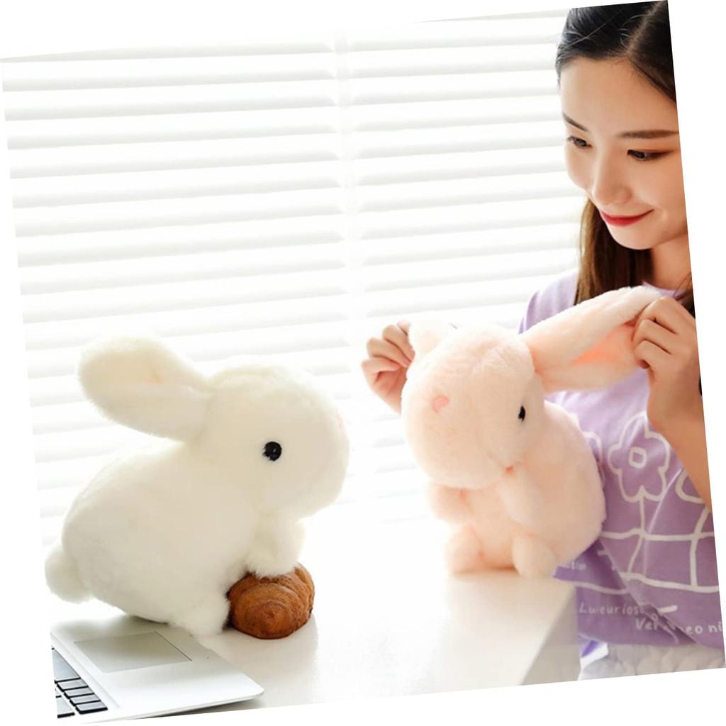 LIFKOME Fluffy Plush Rabbit Stuffed Animal Toy for and Pink Pillow, Birthdays, Celebrations, Christmas, 20cm,