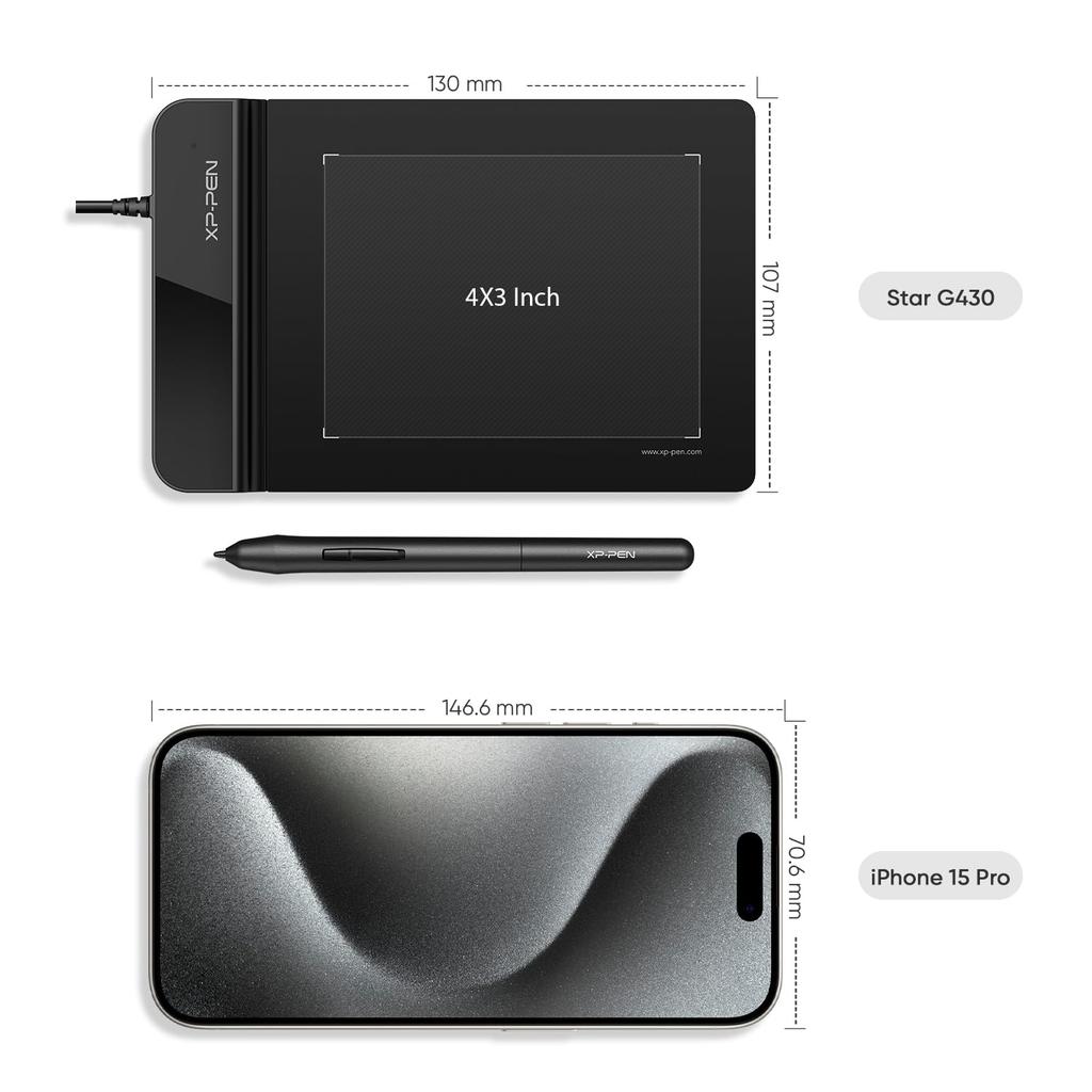XP-Pen G430S OSU Tablet, Ultra-Thin 4" x 3" Graphics Tablet, Digital Pen Tablet for OSU! (8192 Pressure Levels)