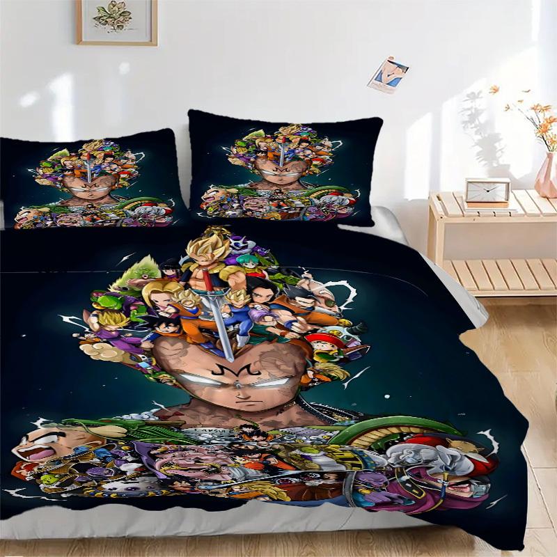 

3pcs Dragon Ball Cover Set, 1 Cover + 2 Pillowcases (No Insert), Bedding for All Seasons, Bedding,Bedroom Decor yy250922077 135x200cm