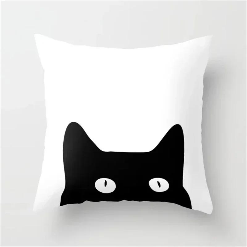 Black and White Cushion Cover Geometric Polyester Throw Pillow Covers Decorative 45x45cm Couch Pillows Fashion Nordic Pillowcase